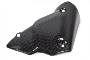 Ducati 848,1098,1198 2008-2011 Mid pipe shield big CARBON - plain glossy