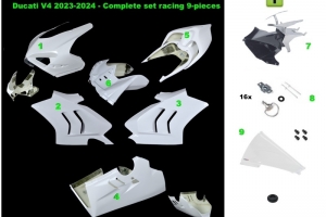 Ducati V4 Panigale 2018-2022 Conversion on Ducati V4 2023-2024 - Complete set racing 9-pieces, GRP