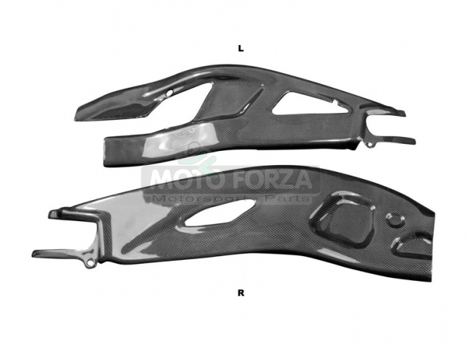 Honda CBR 1000RR 2020-2024 CARBON - Swing arm covers - pair - CARBON PLAIN - GLOSSY