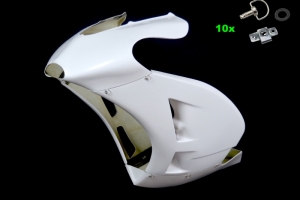 Moto 2 ICP Caretta 2010-2012 Front fairing Racing v3 - incl. DZUS Quick fasteners SET, GRP 