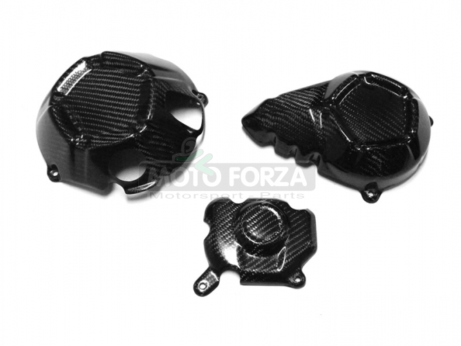 Kawasaki Z800 2013-2013-2014-2015-2016-2017 - ENGINE COVERS SET - CARBON TWILL - GLOSSY