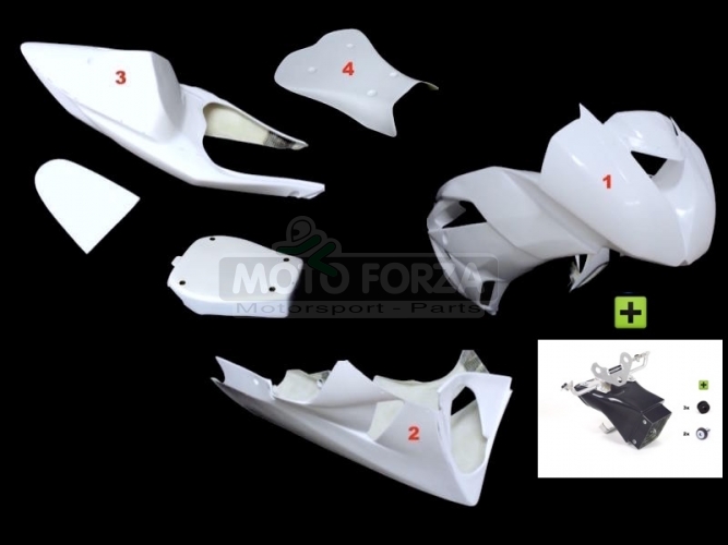 Kawasaki ZX-6R Ninja 2009-2012  Complete set 6-pieces racing, GRP -  CONVERSION SET ZX6R 636 13-