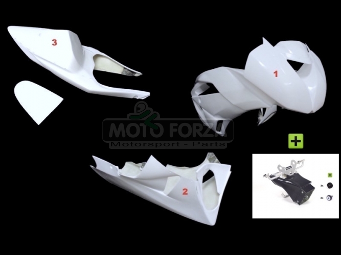 Kawasaki ZX-6R Ninja 2009-2012  Complete set 5-pieces racing OP, GRP - CONVERSION SET ZX6R 636 2013- 