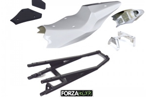 Suzuki GSXR 1000 17-24 - Rear subframe + Seat Closed Racing + foam - SET - ALU+ GRP RACING